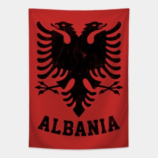 Albania / Faded Vintage Style Eagle Flag Design Tapestry