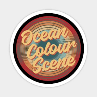 ocean colour scene vintage circle Magnet