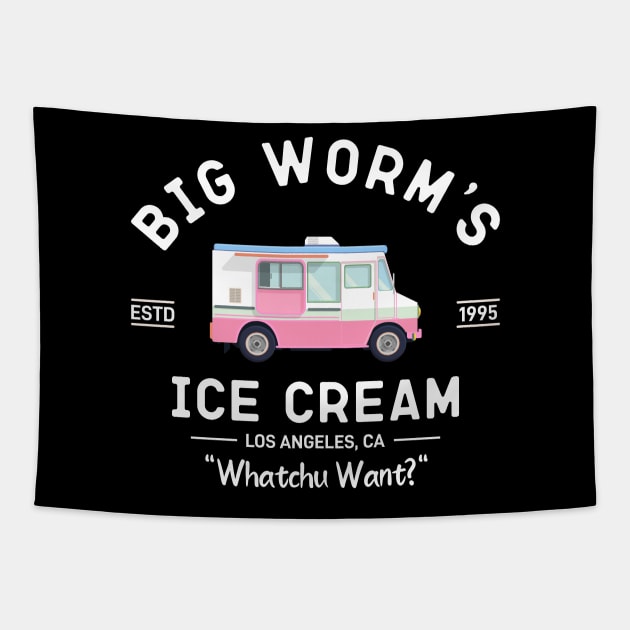 Big worm's ice cream, Friday Movie Tapestry by idjie