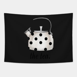 The Tea Kettle Gossip Drama Pun Chic Fashionable Polka Dot Kate Spade Inspired Tapestry