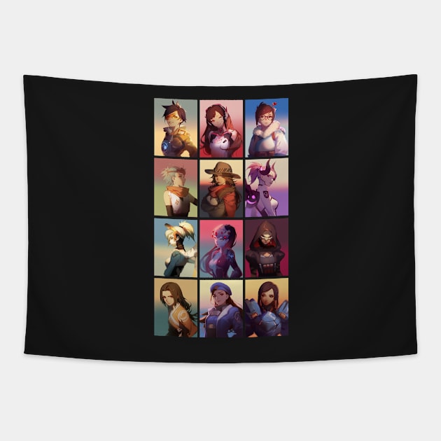 Overwatch - Girls Tapestry by Pegazusur