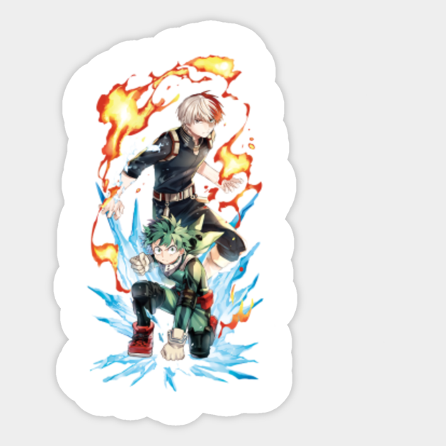 Izuku Deku Midoriya Vs Shoto Todoroki My Hero Academia My Hero Academia Sticker Teepublic