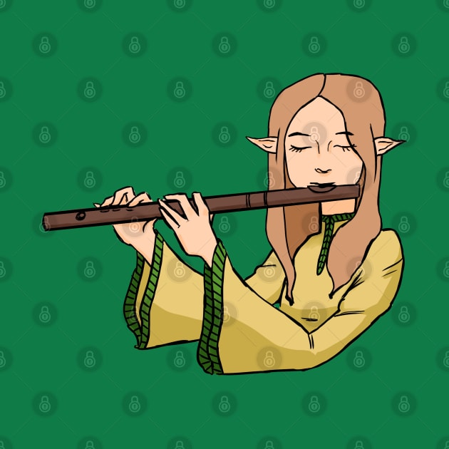 Elf Playing the Flute by ViktoriousFlutes