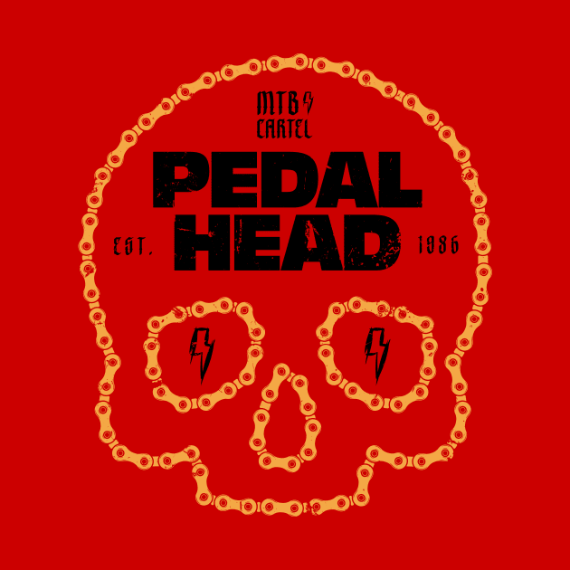 Skull Chain PedalHead Mountain Biking Graphic - Rust by pedalhead