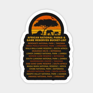 African Safari Bucket List Sunset Lion Elephant Serengeti Magnet