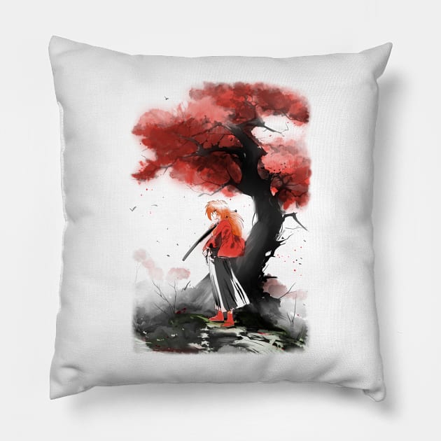 Rurouni under the tree Pillow by ddjvigo