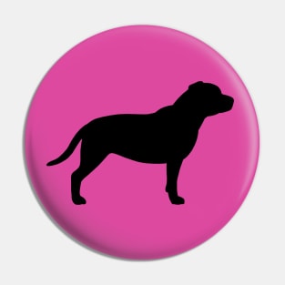 Black Staffordshire Bull Terrier Silhouette Pin