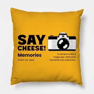 Say Cheese, Memories, Photography Pillow