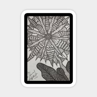 Black and white flower by John Howard Schultz Jr Magnet