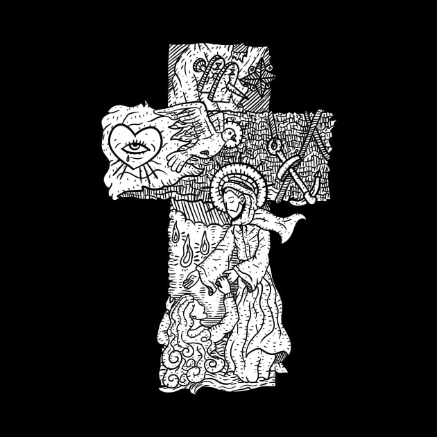 cool christian cross art. bible values, love, hope, faith, care. by JJadx