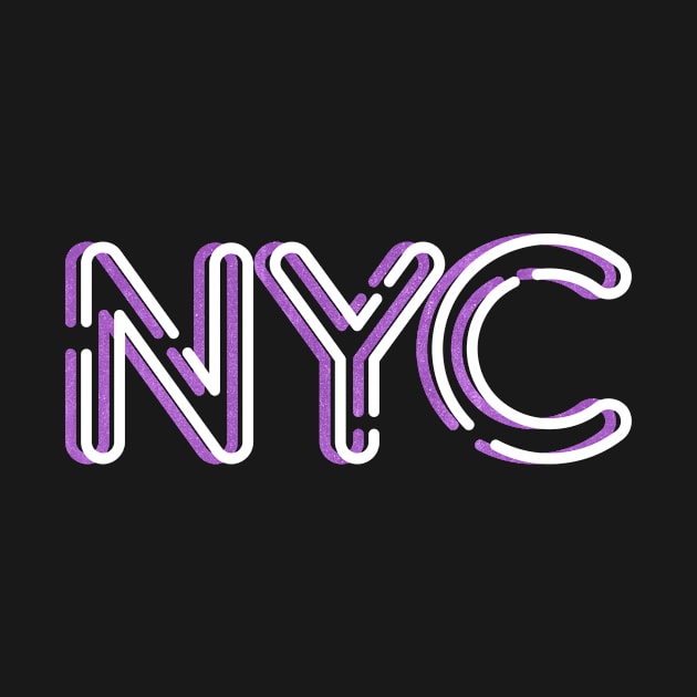 New York City Typography NYC Neon Design by tonylonder