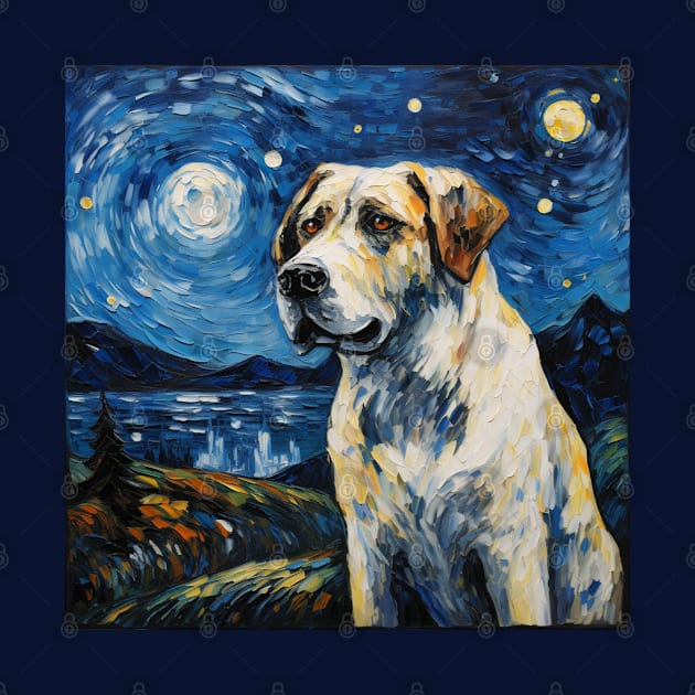 Anatolian Shepherd Dog painted in Van Gogh style by NatashaCuteShop