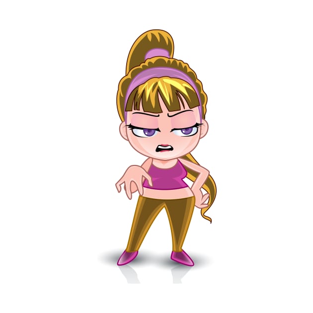 rich blonde beautiful Girl cartoon character by EDSERVICES