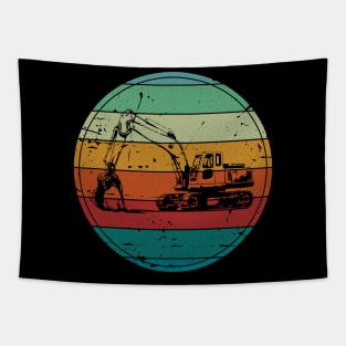 Vintage Excavator Tapestry