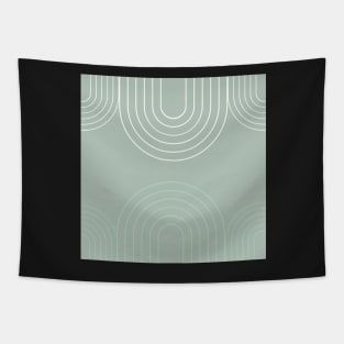 Green arch minimal pattern Tapestry