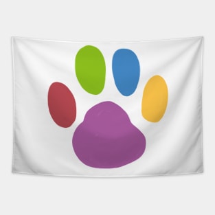 Rainbow Pawprint Tapestry