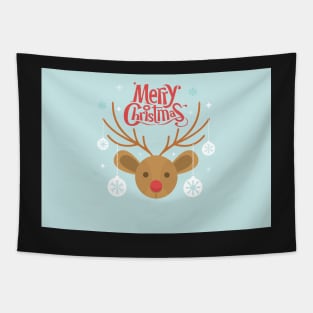 Merry Christmas Reindeer Card Tapestry