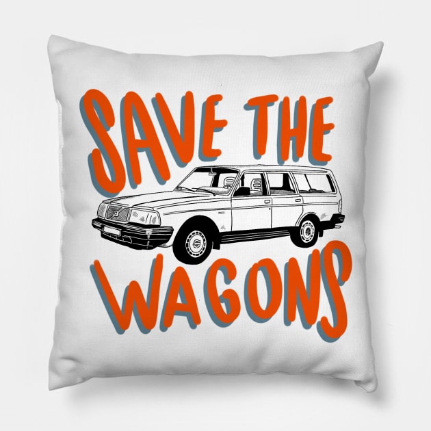 Save the wagons Pillow by Swtch