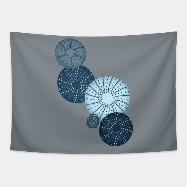 Blue Sea Urchins Tapestry by Pastel.Punkk