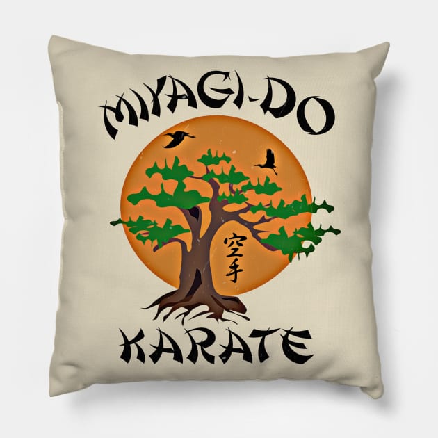 Miyagi-Do Karate T-Shirt Pillow by CreatingChaos