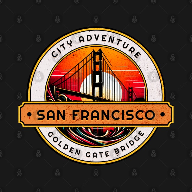 Golden Gate Bridge San Francisco Circle Design by Miami Neon Designs