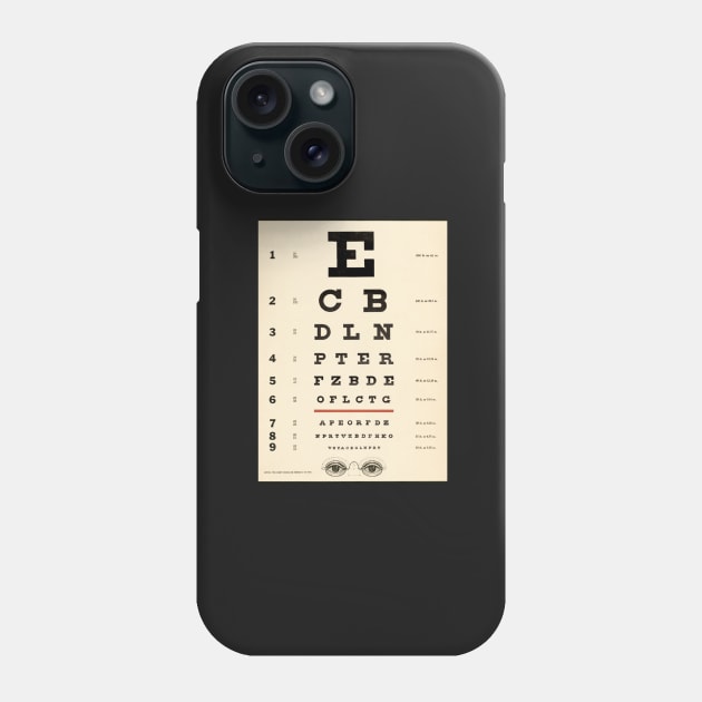 Eye Chart Phone Case by funhousejen