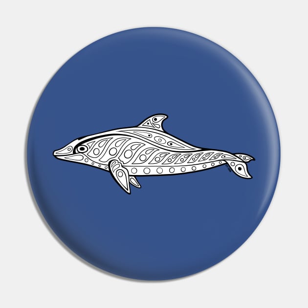 Native Inspired Bottlenose Dolphin Pin by DahlisCrafter