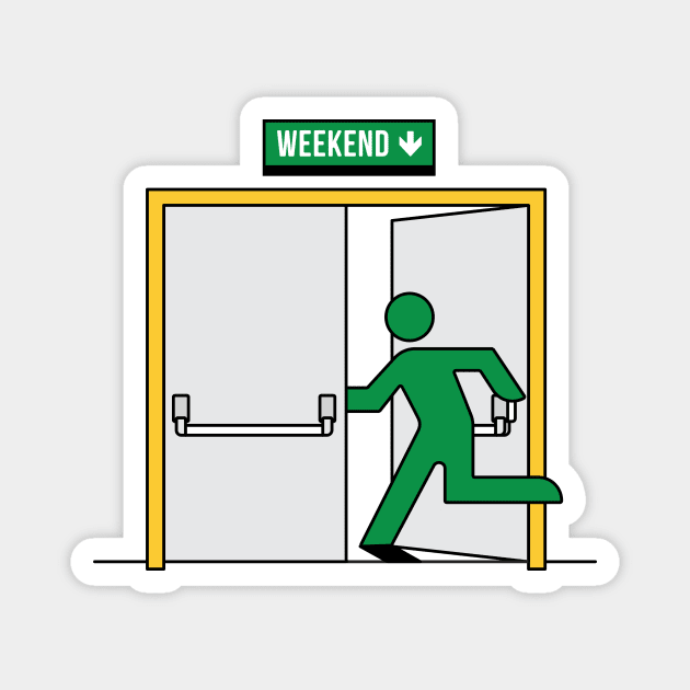 Workplace emergency exit Magnet by Nora Gazzar