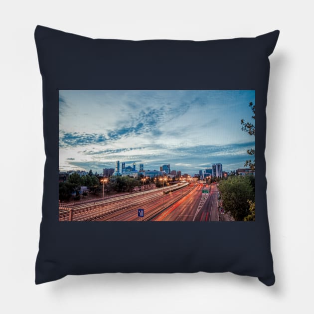 Sunset on Madrid Pillow by JJFarquitectos