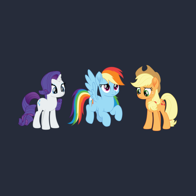 Rarity, Rainbow, and Applejack by CloudyGlow