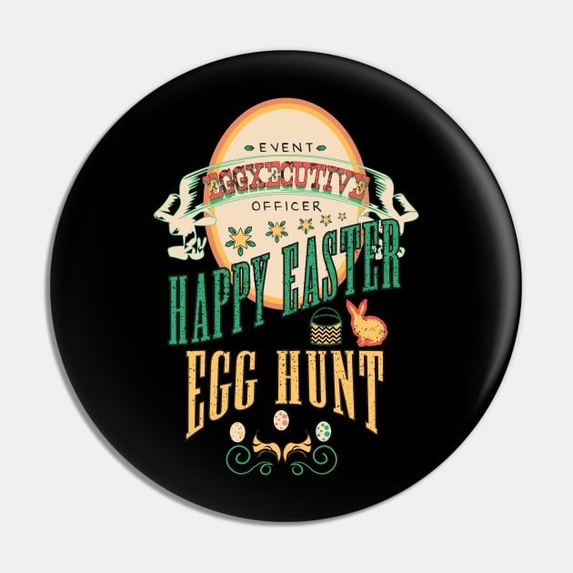 Happy Easter Egg Hunt Vintage EGGXECUTIVE Origin Pin by HCreatives