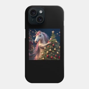 Unicorn Hugs Christmas Tree Phone Case