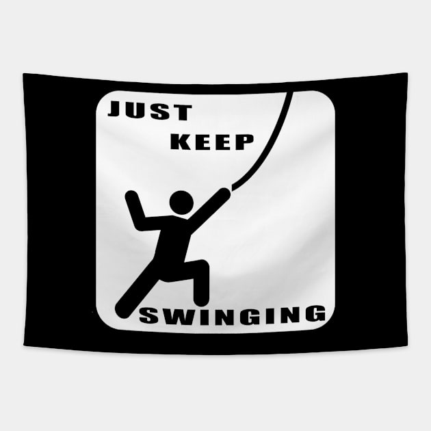 Just Keep Swinging Tapestry by richardsimpsonart