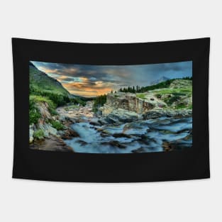 Swiftcurrent Sunrise Panorama Tapestry