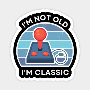 I'm not old, I'm Classic | Joystick | Retro Hardware | Vintage Sunset | '80s '90s Video Gaming Magnet