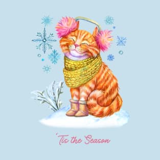 Tis The Seasons Winter Cat T-Shirt