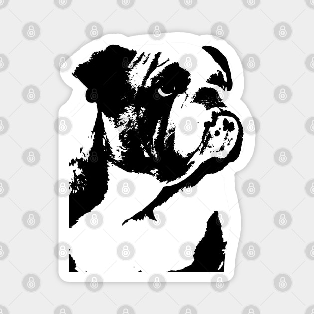 Bulldog B&W Magnet by GrizzlyVisionStudio