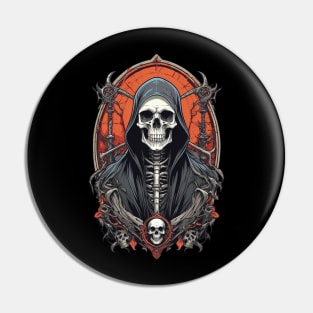 Skelleton in a Robe Pin