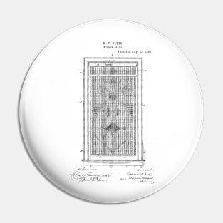 Window Shade Vintage Patent Hand Drawing Pin