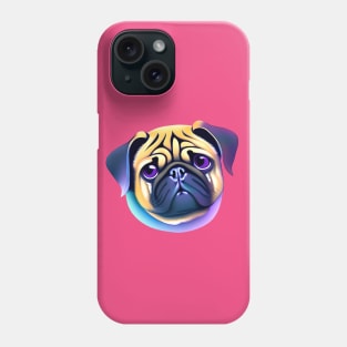 Pastel Pug with Purple Eyes Phone Case