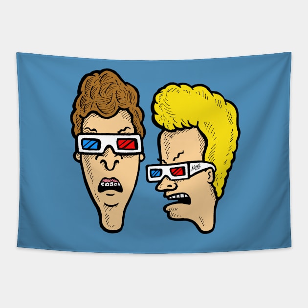 Beavis and Butthead - Dumbasses in 3D Tapestry by BradAlbright