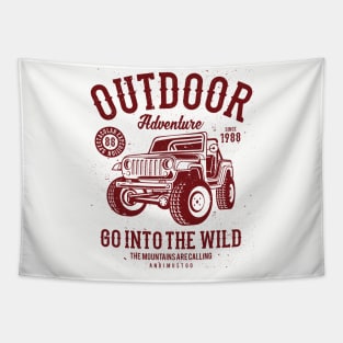 Outdoor Adventure Go Into The Wild Off Road Jeep Car Automobile Tapestry