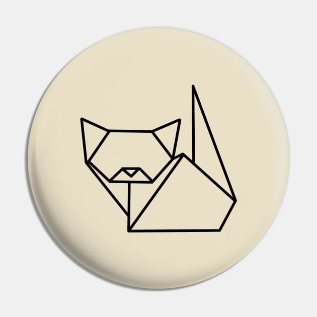 Origami Cat Pin by Numerica