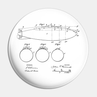 Submarine Boat Vintage Patent Drawing Pin