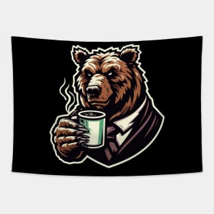 Bear's Coffee Fix Tapestry