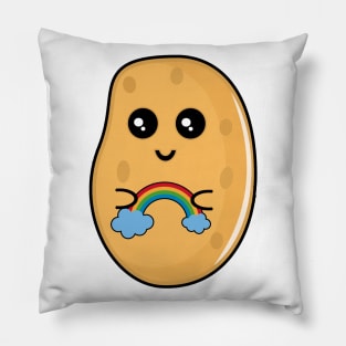 Potato with a rainbow Pillow