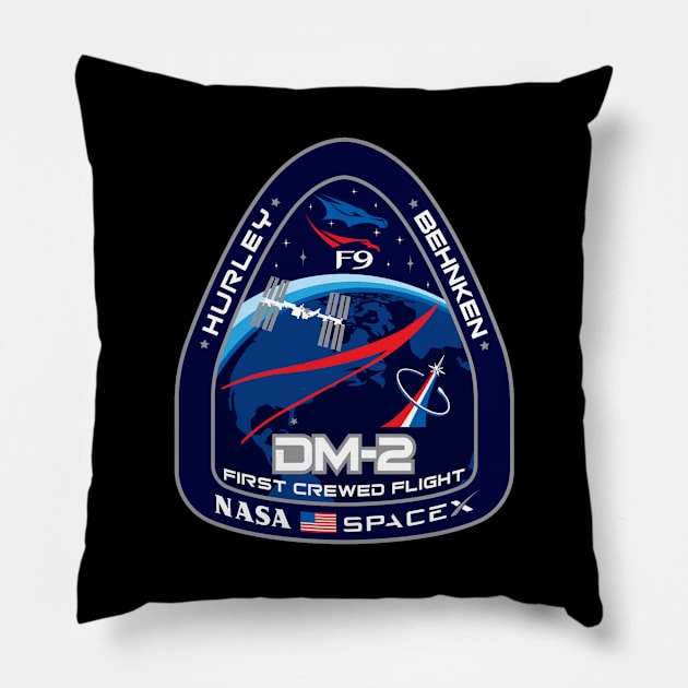 NASA SpaceX Mission Patch for Demo-2 Mission to ISS Pillow by jutulen