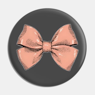 Peach Bow Preppy Style Pin