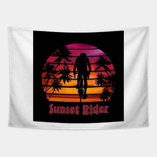 Cycling Sunset Rider Tapestry