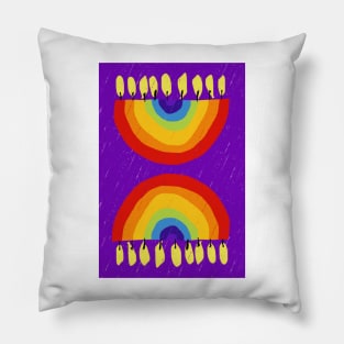 Rainbow Chanukiah Purple Print Pillow